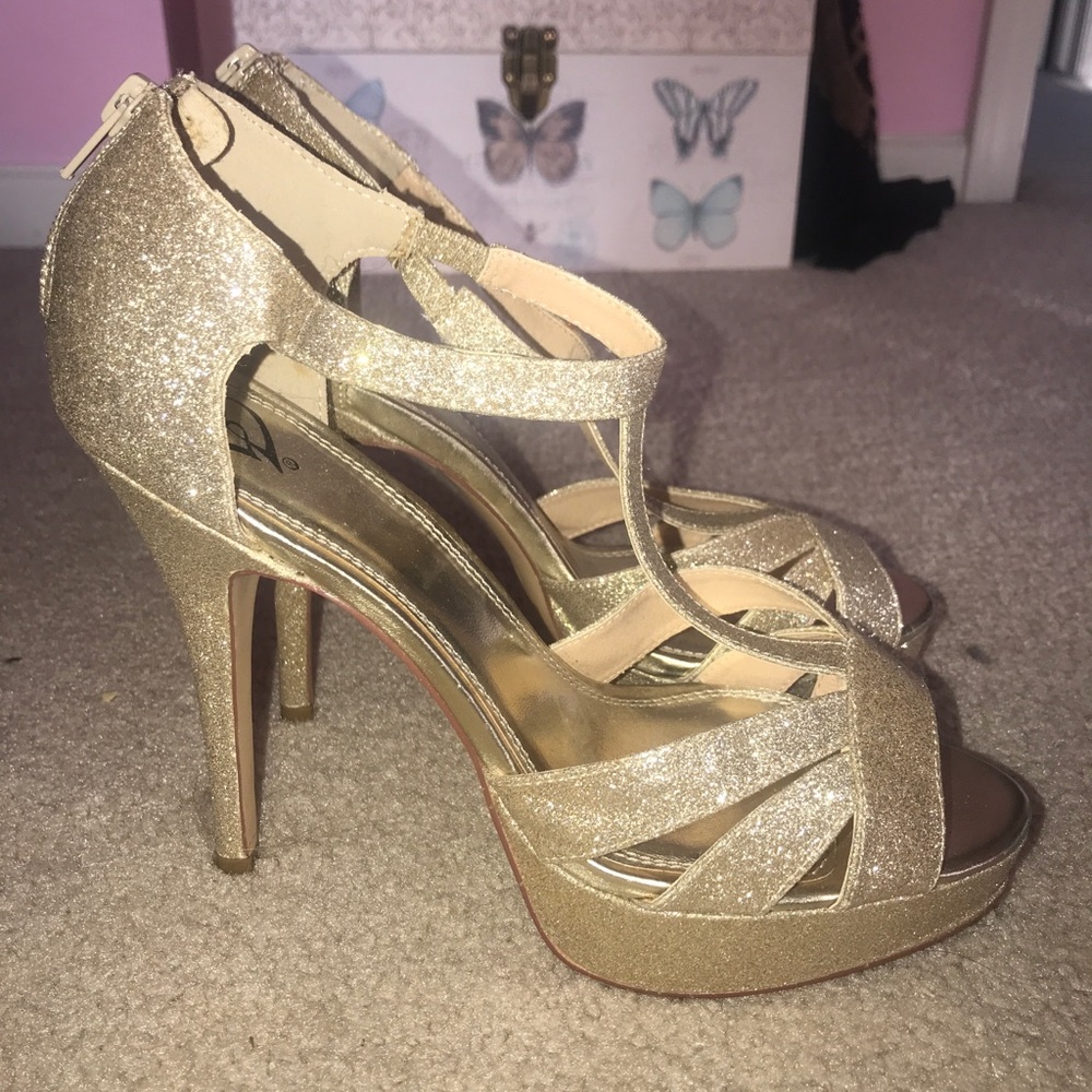 Gold High Heels